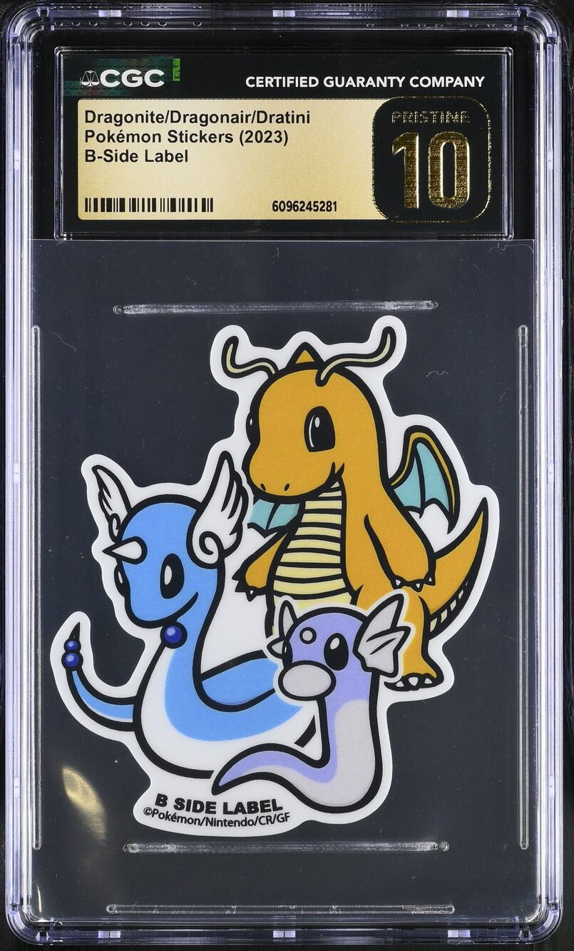 CGC 10 PRISTINE Dragonite Dragonair Dratini Pokémon B-Side Label 2023 Graded